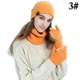 thumbnail image 2 of Hat Scarf Gloves Set Classic Unisex Thermal Gloves Loop Scarf Ribbed Knit Cap, 2 of 10