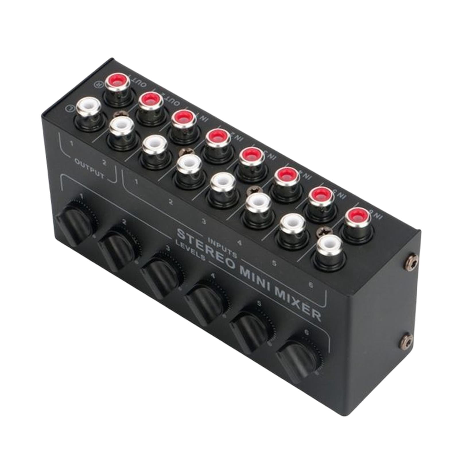 LeeQinersw 6 Channel Stereo Mixer Portable Compact Small Mixer for DJ Computer Karaoke Show