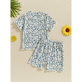 thumbnail image 4 of Bagilaanoe 2pcs Toddler Baby Girl Shorts Set Short Sleeve Print T Shirt Tops + Shorts 12M 18M 24M 3T 4T 5T Kids Casual Summer Clothes, 4 of 7