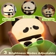 thumbnail image 2 of Panda Night Light, Led Squishy Panda Novelty Lamp, 3 Level Dimmable Nursery Nightlight, Rechargeable Touch Lamp for Breastfeeding Toddler Baby Kids Decor,Cool Gifts Panda Datou, 2 of 5