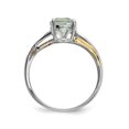 thumbnail image 2 of Sterling Silver & 14K Green Quartz and Diamond Ring Size 6, 2 of 3