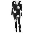 thumbnail image 5 of Women's Sexy Butt Button Back Flap Jumpsuit V Neck Long Sleeve Romper Solid Bodycon Pajamas One Piece, 5 of 6