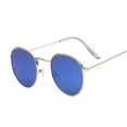 thumbnail image 1 of Gafas de sol redondas clásicas con montura pequeña para hombre y mujer, anteojos de sol de espejo de aleación de diseñador de marca, moda Vintage Fivean unisex, 1 of 2