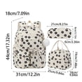thumbnail image 2 of Girls 3Pcs School Backpack Bundle, Multi-compartment Corduroy Student Bookbag with Matching Lunch Tote & Pencil Pouch, Cute Printed Daypack for Elementary Middle School, 2 of 4