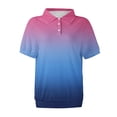 thumbnail image 7 of Yubnlvae 2025 Women's Trendy Summer Collared Blouses - Short Sleeve, Wrinkle-Resistant, Lightweight for Vacation & Office Casual Blue L, 7 of 7