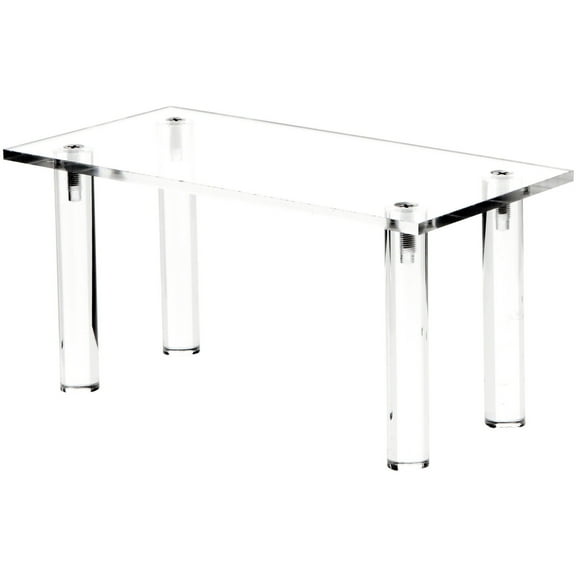 Plymor Clear Acrylic Rectangular 4-Leg Display Riser, 4" H x 8" W x 4" D