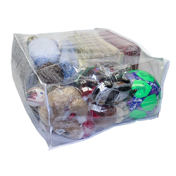 Jumbo Heavy Duty Vinyl Zippered Storage Bags (Clear) for Blankets