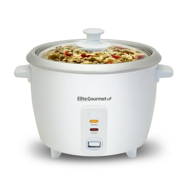 Elite Cuisine 6 Cup Rice Cooker with Glass Lid ERC-003