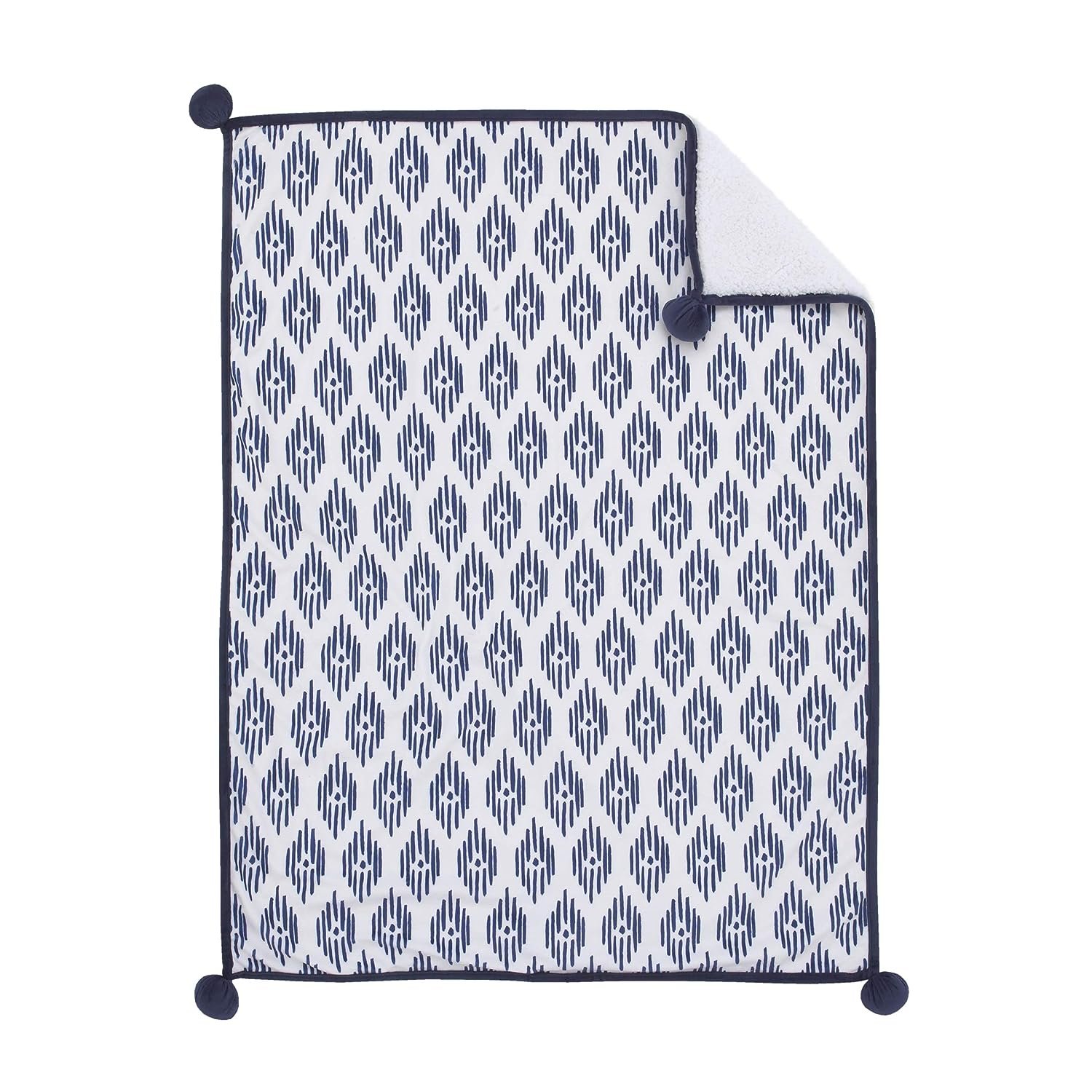 NoJo Indigo Hues 4-Piece Nursery Blue White Elephant Comforter Bedding Sets, Full