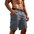 thumbnail image 2 of Men's Cargo Shorts Quick Dry Lightweight Knee Length Bermuda Shorts with Pockets Elastic Waist Work Hiking Short, 2XL, 2 of 5