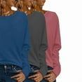 thumbnail image 6 of MORTTIC Women's 3-Pack Plus Size Long Sleeve Crew Neck T-Shirts, Loose Fit Basic Casual Tee Tops Black Blue Fuchsia，2XL, 6 of 12