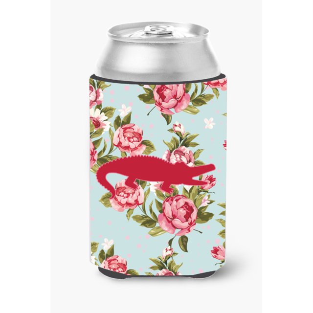 Alligator Shabby Chic Blue Roses Lata o botella Aislante para bebidas Hugger BB1120 Caroline's Treasures BB1120-RS-BU-CC