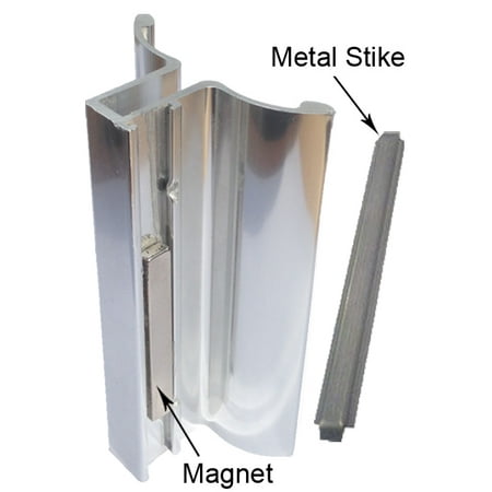 Bright Chrome Frameless Shower Door Handle With Magnet And Stainless Bright Chrome Frameless Shower Door Handle With Magnet And Stainless Steel Strike Plate Set