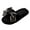 Black, variant on Fuzzy Slippers For Women Opening Open Toe Foreign Trade Bow Female Home Slippers Warm Cozy Winter House Slippers Bedroom Indoor House Shoes