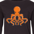 thumbnail image 4 of Inktastic Orange Octopus Long Sleeve Youth T-Shirt, 4 of 5