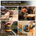 thumbnail image 5 of Cordless Random Orbital Sander Compatible with Dew 20V , 5-Inch Brushless  Sander with 19000 RPM 6 Variable Speed, Electric Hand Sander With Dust Collector for Woodworking  (No Battery), 5 of 8