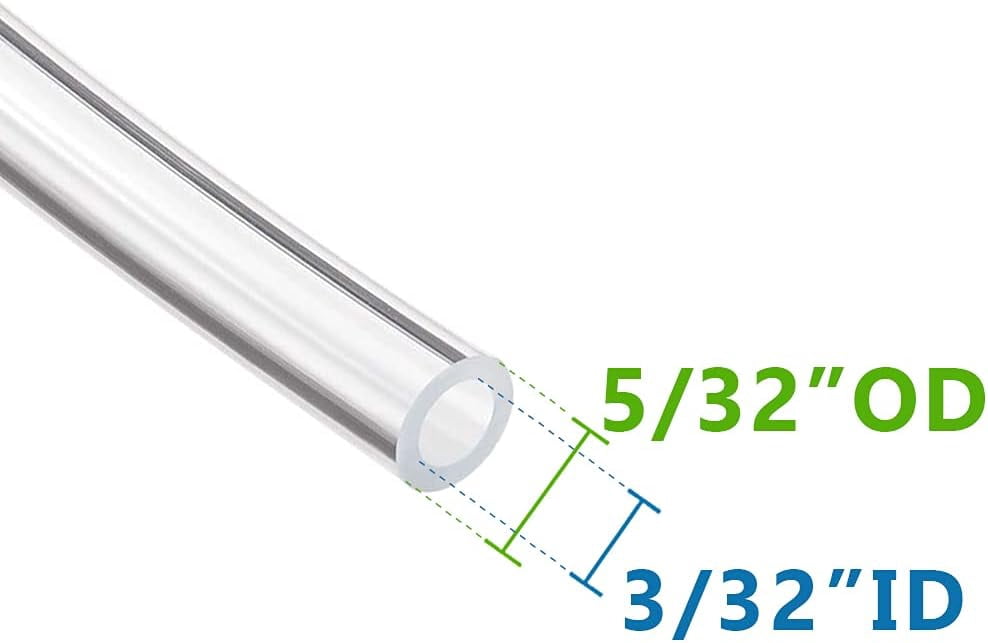 MKEUDQ-Pneumatic PU Tubing, 5/32"OD Hose PU Polyurethane Air Hose Tube Line for Air Compressor Water Fluid Transfer Clear (32.8 ft)