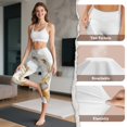 thumbnail image 6 of HELLHERO Marbled Printed Capri Leggings for Women Athletic Yoga Pants Tummy Control Workout Leggings with Pockets, S, 6 of 7