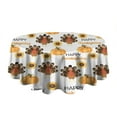 thumbnail image 5 of Happy Thanksgiving Turkey Fall Pumpkin Round Tablecloth 60" X 60",Wrinkle Wipeable Table Cloth for Kitchen Dining Room Picnic Patio Party, 5 of 6