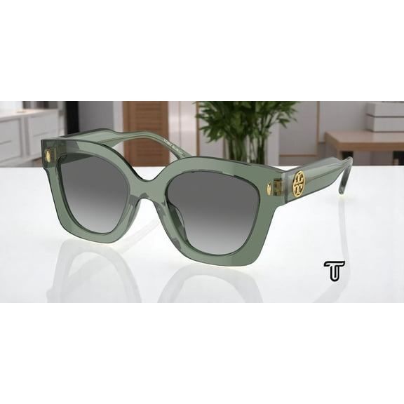 Tory Burch TY 7201U Plastic Womens Irregular Sunglasses Transparent Sage 49mm Adult