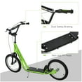 thumbnail image 6 of Aosom Youth Scooter Kick Scooter for Kids 5+ with Adjustable Handlebar Front and Rear Dual Brakes Inflatable Wheels, Light Green, 6 of 9
