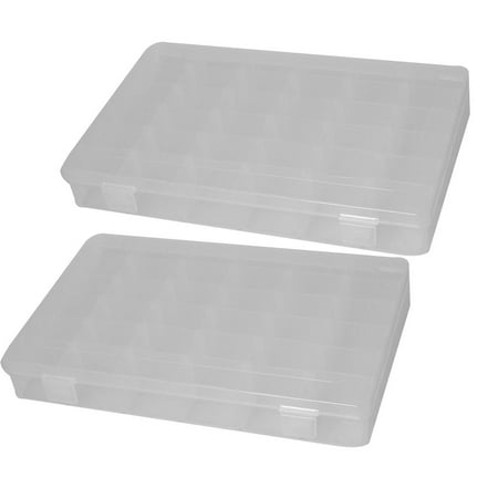 Plastic Case 36 Compartments Fishing Lure Bait Storage Angling Tackle Box 2PCS