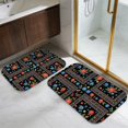 thumbnail image 5 of Pioneer Flower Floral Print Pattern Bath Mat Set Of 2,Non-Slip Rug for Bathroom,Kitchen,Bedroom,Entrance, 30x17 and 23.5x15.7 Inches, 5 of 5