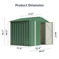 thumbnail image 4 of Asofer 8' x 6' Outdoor Storage Shed with Lockable doors, Metal Tool Shed Storage for Garden, Lawn, Green, 4 of 9