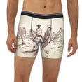 thumbnail image 2 of Picia Cowboys Riding Horses Pattern Men's Athletic Long Leg Briefs , Performance Stretch Underwear，Moisture-Wicking, 2 of 7