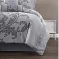 thumbnail image 3 of Chezmoi Collection Royal Luxury Jacquard Floral Comforter Set, King, Silver/Gray, 7-Piece, 3 of 5