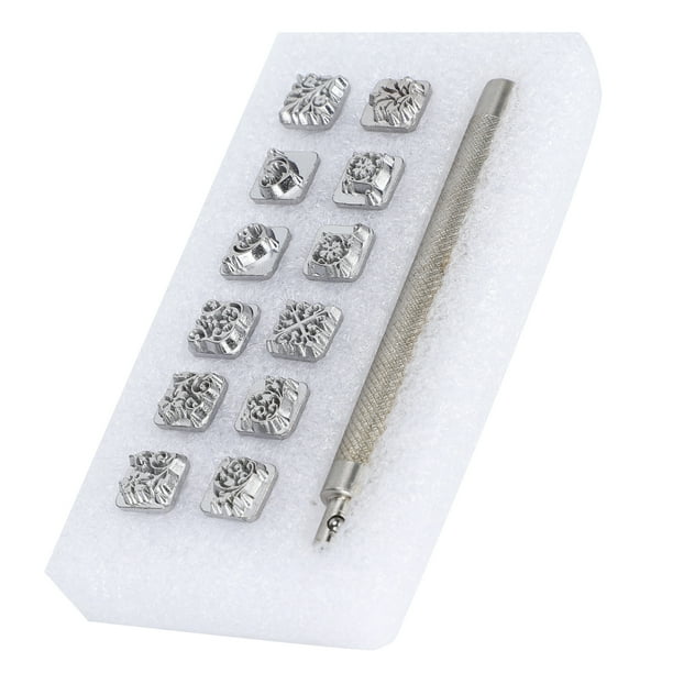 Herramientas de Bricolaje BuyWeek 12 Piezas Kit de Herramientas de Punzonado para Estampar Cuero
