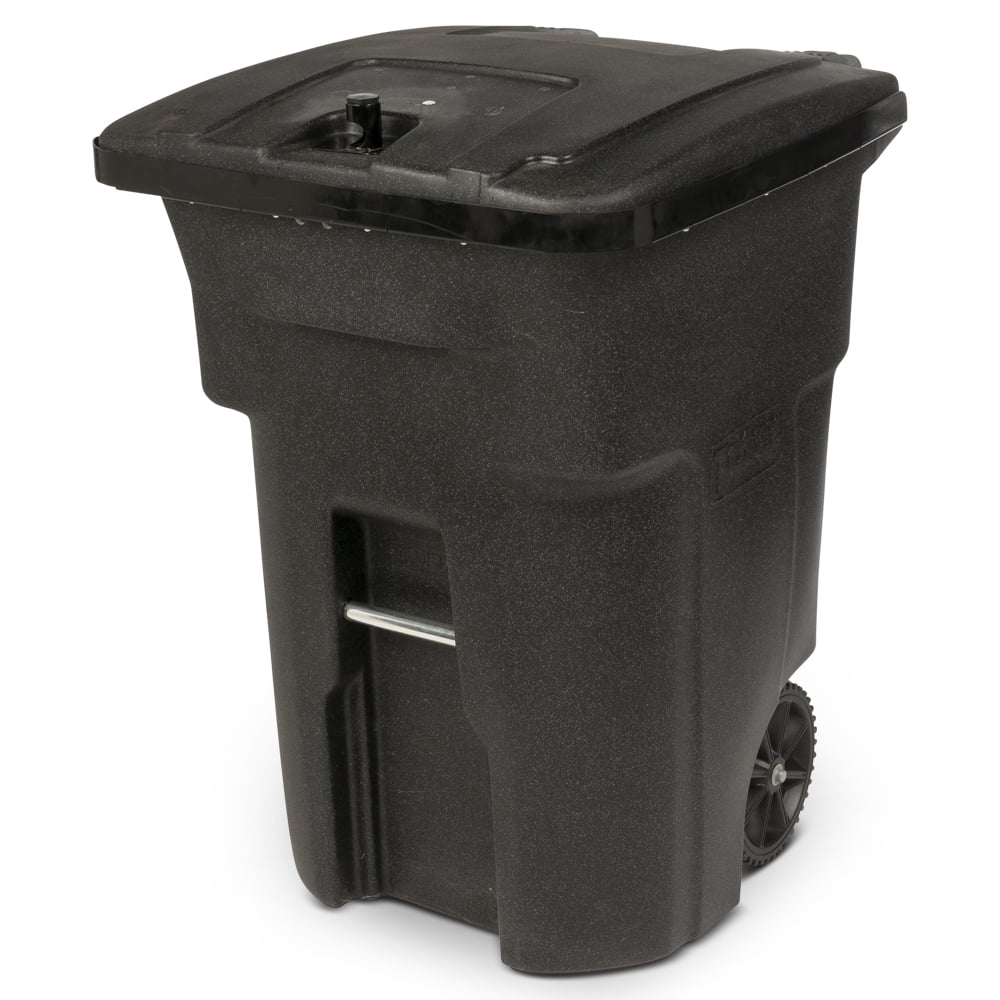 Toter 96 Gal. Black Bear Tight Trash Can with Wheels and Lid Lock