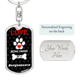 thumbnail image 2 of Bergamasco Stainless Steel or 18k Gold Premium Swivel Dog Tag Keychain, 2 of 8