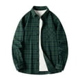 thumbnail image 1 of Blusa y camisa de manga larga con cuello vuelto para hombre, estilo informal, a cuadros, con bolsillos y botones, de licra, 1 of 7