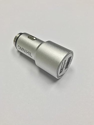 OMNIHIL 2-Port Car Charger with (32FT) 2.0 High Speed USB Cable for Dell Venue 8 Pro 5000, 3000 Series - WHITE - image 2 of 3