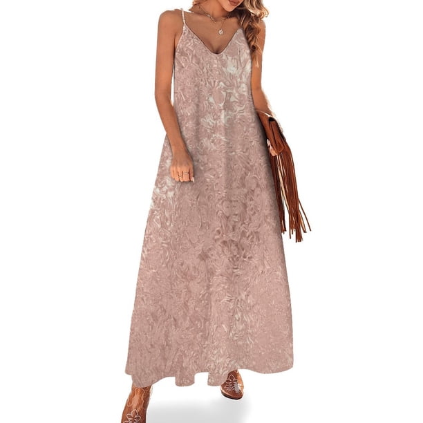 Vestido sin mangas de diosa de oro rosa Ropa de verano para mujer Vestidos elegantes de mujer para boda