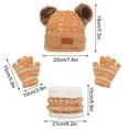 thumbnail image 2 of ShomPort 3pcs Kids Winter Hat Scarf Gloves Set, Knit Beanie Hat with Pom Gloves Neck Warmer 1-11Y, 2 of 3