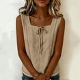 thumbnail image 6 of SwiftWear Women's Square Neck Tank Top Tie-Front Casual Sleeveless Summer Top Elegant & Breathable Everyday Cami​, 6 of 6