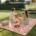 thumbnail image 4 of Red Orange Baroque Outdoor Rug 3x5 Ft - Reversible Patio Rug Outdoor Camping Rugs, Abstract Art Floral Pattern Washable Indoor Outdoor Area Rugs, Non-Slip Outdoor Carpet Runner for Deck/Porch, 4 of 8