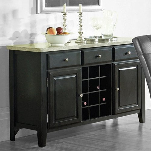 Steve Silver Monarch Marble Top Dining Server with Wine Rack Walmart