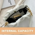 thumbnail image 3 of Soft folded cloud bag shoulder solid color chain bag clutch envelope bag women's messenger bag - white, 3 of 6