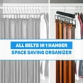 thumbnail image 4 of Belt Hanger for Closet 14 Hooks, Belt Organizer Closet Accessories, Belt Rack Sturdy Wood for Closet Organizers and Storage- Black, Large, 4 of 7