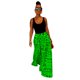 thumbnail image 3 of Impresión casual letras vogue culottes de pierna ancha con bolsillos MABOTO Ilustración de planta XXXL, 3 of 3