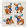 thumbnail image 3 of Ambesonne Cartoon Shower Curtain, Friendly, 69"Wx84"L, Multicolor, 3 of 5