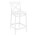 thumbnail image 1 of Compamia Cross Contemporary Resin Indoor Outdoor Counter Stool - Set of 1, White, 1 of 5