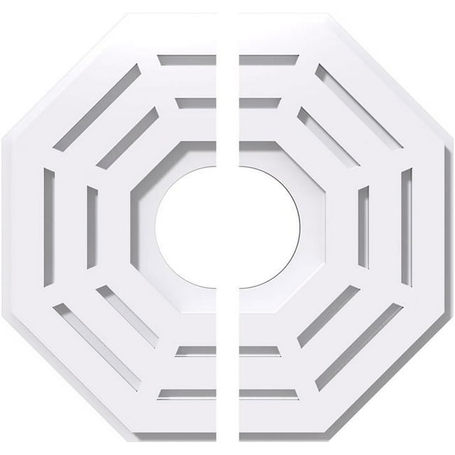 Ekena Millwork CMP14WN2-04000 14 in. OD x 4 in. ID Square Westin Architectural Grade PVC Contemporary Ceiling Medallion - 2 Piece