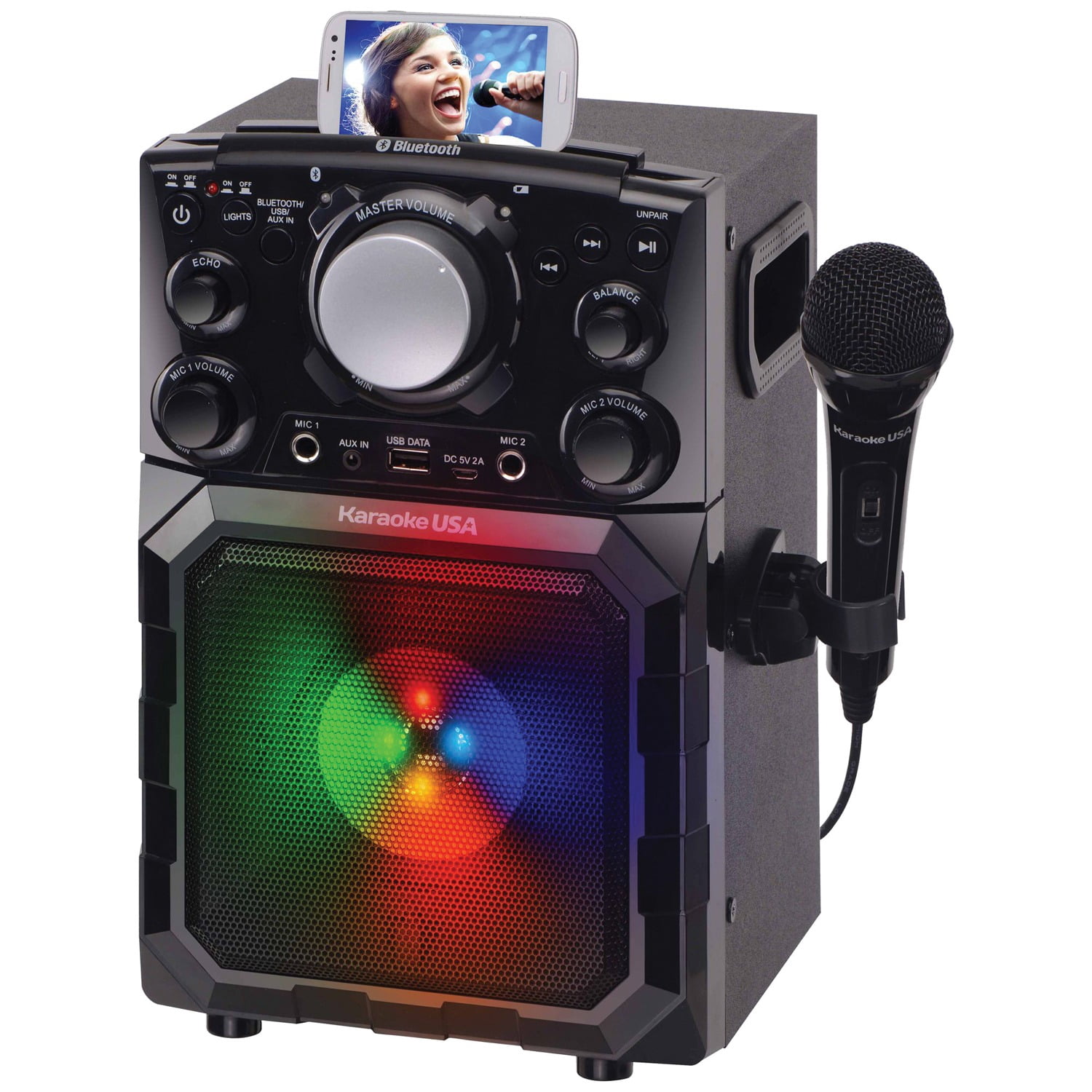 Karaoke USA GQ410 Portable MP3 Karaoke Player with Bluetooth and Rechargeable Battery