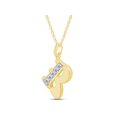thumbnail image 2 of Round Cut Lab Created Moissanite Diamond Initial Letter"R" Pendant Necklace In 14k Yellow Gold Over Sterling Silver 18" Chain(G-H Color,VVS1 Clarity,0.20 Cttw), 2 of 6