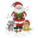 thumbnail image 2 of Cuadros Decorativos Kits de bordado estampado de punto de cruz de Navidad de 14 quilates (C041 Gato de Papá Noel) Likrtyny embutido en tela, 2 of 9