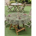 thumbnail image 4 of Outdoor Tablecloth with Umbrella Hole for Patio/Picnic/Party/Camping, Sage Green Floral Waterproof Table Cloth Round Cover Washable, Vintage Spring Botanical Flowers (Dia 54"), 4 of 8